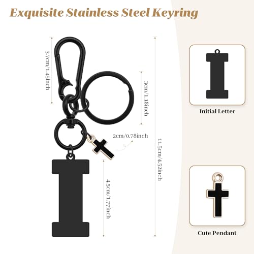 Dabihu Letter Keychain Christian Letter A-Z Alphabet Keyring for Backpack Handbag Alphabet Monogram Key Chain - color: I