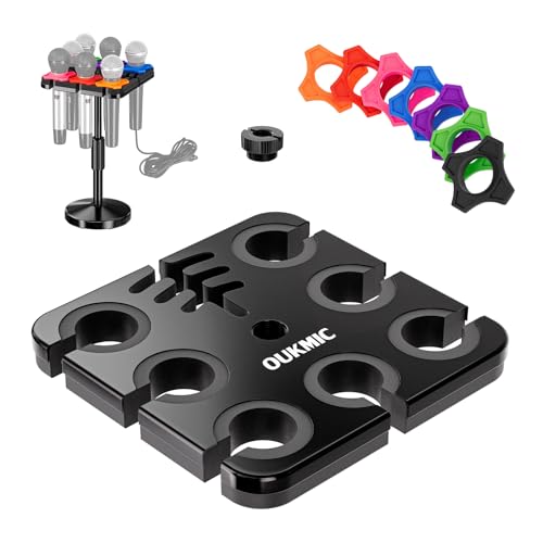Multi Microphone Holder Desktop Mic Stand with Square Tray