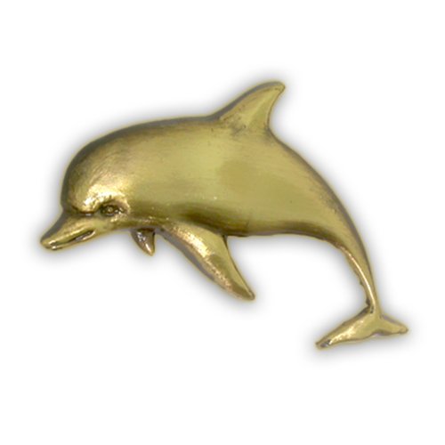 Beach & Ocean Lapel Pins - Gold & Silver Sea Life, Nautical & Tropical Designs - color: Antique Gold Dolphin, size: 10 Pack