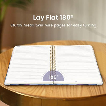 Taja Lined Spiral Journal for Women, A5 Cute Hardcover Notebook for Work - color: B-Distant Peaks
