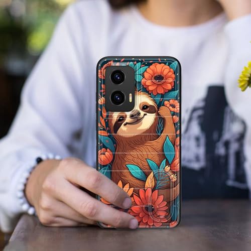 for Moto G Stylus 5G 2024 Case Built in Kickstand,Heavy Duty Protective Shockproof 3-Layer Full Body Rugged Phone Cover for Motorola Moto G Stylus 5G 2024,Cute Sloth - color: Cute Sloth