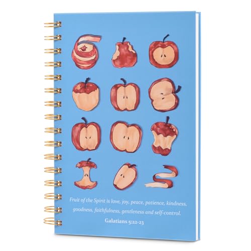Bible Journal for Women Teens and Students, Galatians 5:22–23 Scripture Design for Prayer Bible Study School and Christian Gifts, Blue Hardcover Spiral Notebook, 5.7" x 8.3", 160 Pages - color: Blue