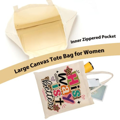 Faith Canvas Tote Bag, Christian Gifts for Women Mama Sister Inspirational Bible Verse Birthday Christmas - color: Bible Verse 881