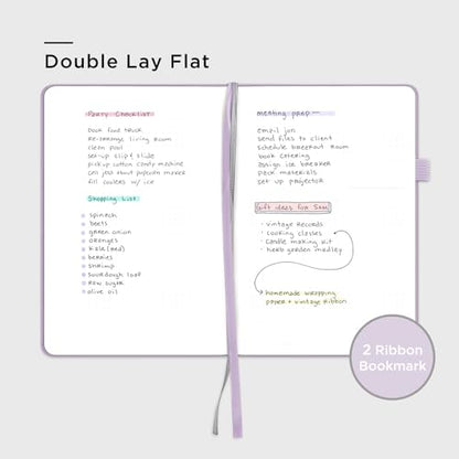 &And Per Se Dotted Journal Notebook, A5 Hardcover Aesthetic Dotted Notebook – 160 Pages 100gsm Thick Dot Grid Paper, 3 Sticker Sheets – Gift-Ready Journaling Kit for Women (Lavender) - color: l.Lavender with Pattern, style: Dotted with Pattern