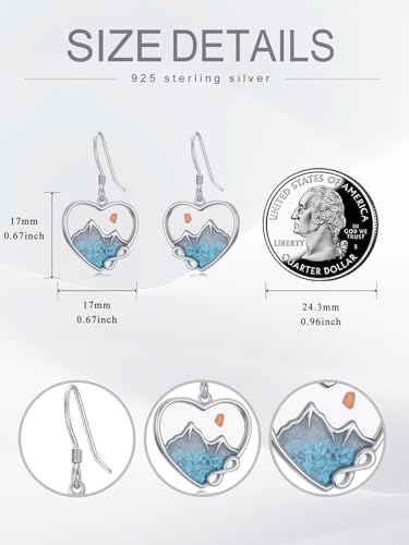 Dorunmo 925 Sterling Silver Mustard Seeds Dangle Earrings for Women Mountains Earrings Hypoallergenic Christmas Jewelry Gifts for Women - style: Mustard Seeds-Heart