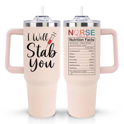 LHSCVUFASC Nurse Gifts for Women, Nurses 40oz Tumbler Gift for Female Practitioner Nurse, Funny Nurses Week Gifts Coffee Cup, Appreciation Nursing Gift for Retirement Birthday Christmas School - color: Nurse