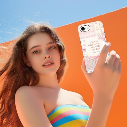 Cute Jesus Bow Collage Phone Case for iPhone 16e/iPhone 17e 6.1'' - color: Bible verses pink bow, size: iPhone 16e/iPhone 17e