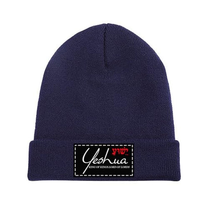 Yeshua Jesus Christian Beanie Hat Warm Winter Skull Caps Knit Slouchy Beanies for Outdoor - color: Navy-03