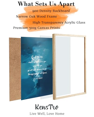 KensTro 12x16 Oak Framed Jeremiah 33:3 Christian Wall Art - color: Deep Sea-Framed, size: 16"L x 12"W