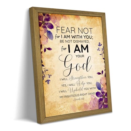 Bible Verse Wall Art, Christian Isaiah 41 10 Scripture Wall Decor Paintings, Inspirational Religious Canvas Poster Print Pictures for Bedroom Living Room 8x10 Inch Wood Framed - color: Jesus A, size: 10"L x 8"W