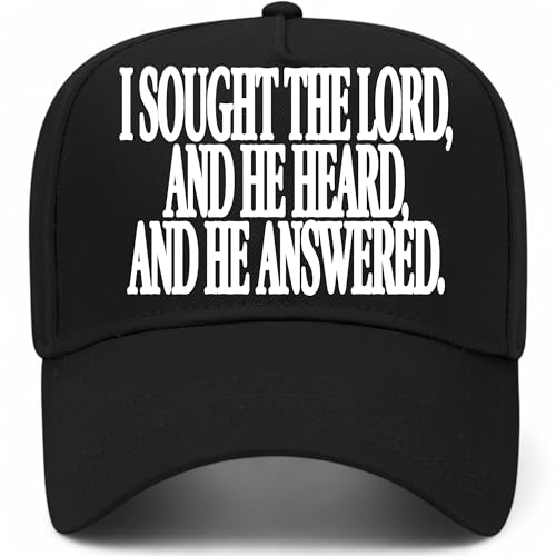 I Sought The Lord and He Heard and He Answered Hat - color: Black