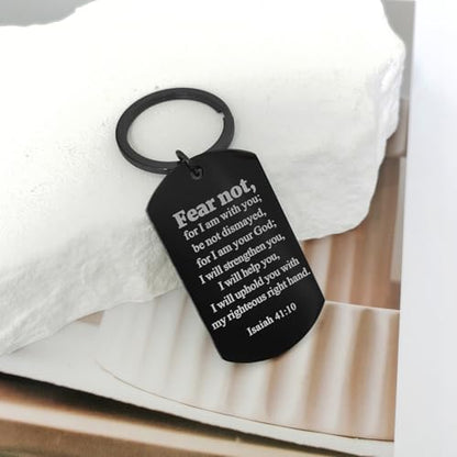 AXEN Christian Gifts for Men, Religious Keychain with Bible Verse Scripture for Dad, Son, Brother, Boyfriend - color: Style 6