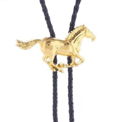 Western Cowboy Bolo tie for Men Women Gold Silver Death Skull Moth Cross Bolo Tie Christmas Deer Rooster Wolf Necktie Gift - color: 11# Gold