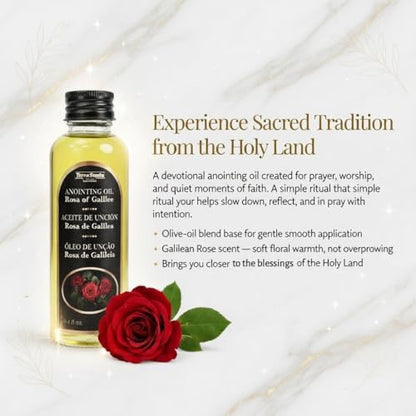 Rose of Galilee Anointing Oil for Prayer & Worship - Biblical Scented Oil for Home Altar & Church - Christian Gift from Holy Land (3.4 fl. oz - 100 ml) - color: 3.4 Fl. Oz - 100 Ml