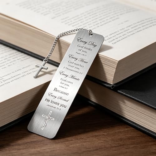 Christian Metal Bible Bookmark, Bible Verse Book Mark for Men Women - style: Christian, Every Day