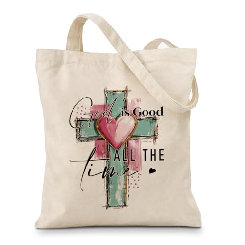 Christian Bible Verse Canvas Tote Bag, Reusable Shopping Bags, Shoulder Bag for Casual Vacation Shopping Work - color: Color03