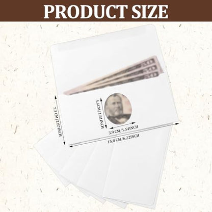 Dunzoom 300 Pcs Cash Envelopes 6.2x2.9in White Diecut Window