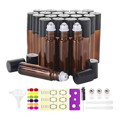 Mavogel 24 Pack 10ml Roller Bottles for Essential Oils