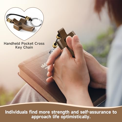 Wooden Cross Keychain, Cross My Heart, Cross Fidget Wood