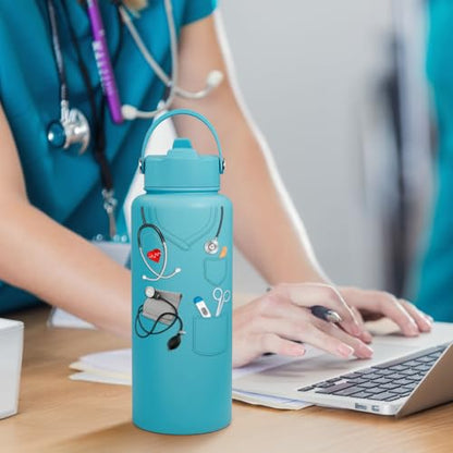 Nurse Gifts for Women - Nutrition Facts Water Bottle 32oz Stainless Steel Insulated with Lid, Nurse Appreciation Gifts for Female Nurses, Friends, Graduation Christmas Birthday Nurse Week - color: Nurse