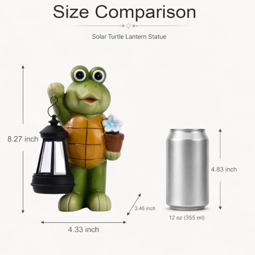 Goodeco Turtle with Solar Lantern - Outdoor Garden Gifts for Women - color: Brown