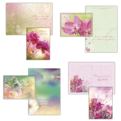 Birthday Blossoms Cards KJV, 12 Count