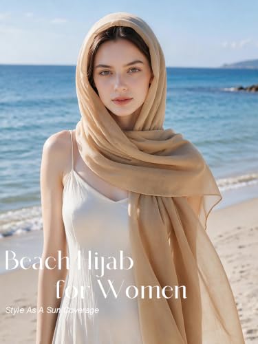 vimate Lightweight Scarf for Women Fashion Head Cover Hijab Cotton Voile Scarf Shawl Wrap for Spring Fall Winter Season - color: G2#.style 60-khika