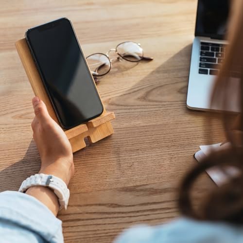 Novabright 24 Pcs Christian Bible Verse Bamboo Phone Stand, Natural - style: Natural