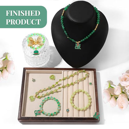 850Pcs Green Glass Beads for Jewelry Making Kit - color: glaze