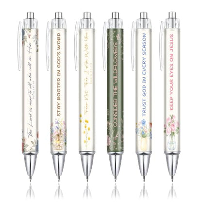Inspirational Christian Gifts for Women, 6 Pack Floral Bible Verse Pens - color: pink04