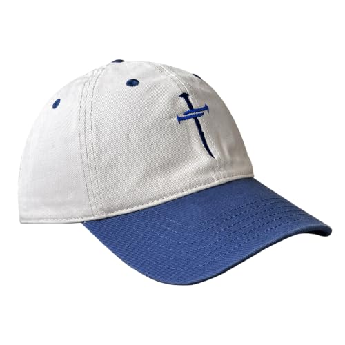 Vintage Baseball Cap for Men Women – Soft Cotton Embroidered Hat, Adjustable Low Profile Dad Hat - color: 3 Nail Cross Beige/Dark Blue
