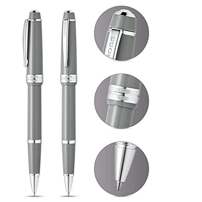Cross Bailey Light Rollerball Pen, Polished Gray, Medium Point, Black Ink - color: Polished Gray