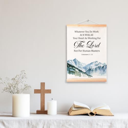 Ybqhd As Working For The Lord Poster Hanger, Christian Bible Verse Wall Art - color: Colossian 3:2 3