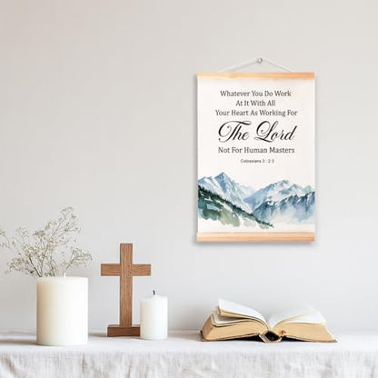 Ybqhd As Working For The Lord Poster Hanger, Christian Bible Verse Wall Art - color: Colossian 3:2 3