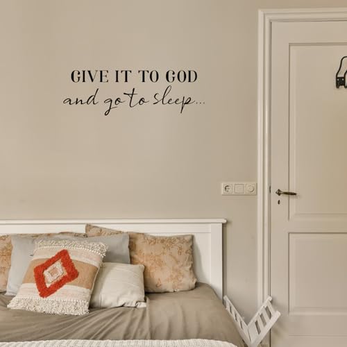 SUPERDANT Wall Decals Give It to God Quotes Wall Stickers Vinyl Art Decor Stickers DIY Saying Vinyl Art Decal Sticker Home Decoration for Living Room Bedroom Kitchen School Dormitory Wallpaper Decor