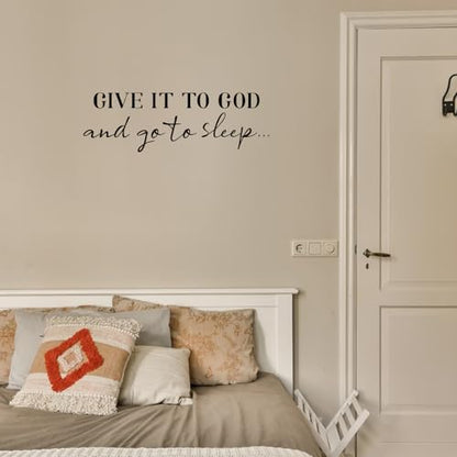 SUPERDANT Wall Decals Give It to God Quotes Wall Stickers Vinyl Art Decor Stickers DIY Saying Vinyl Art Decal Sticker Home Decoration for Living Room Bedroom Kitchen School Dormitory Wallpaper Decor
