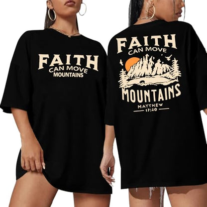Christian Faith Shirts for Women Jesus Shirt YHWH Inspirational Bible Verse T-Shirt Religious Oversized Graphic Tee - color: Black, size: XX-Large