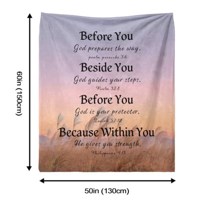 Christian Throw Blanket Bible Verses Inspirational Religious God Faith Soft Cozy 50x60 Inch Psalm Philippians Isaiah Gift for Women Men - color: Bible 1