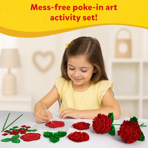 Skillmatics Poke-in Art – Rose Bouquet, Wood Craft Kit, Gift for Kids - style: 8. Rose Bouquet