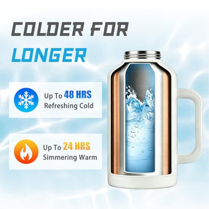 Golf Gifts for Men Golfer 64 oz Water Bottle Insulated with Straw and Handle, Fathers Day Golf Gift for Dad Gift from Daughter and Son, Fathers Day Gift for Golfer Men Grandpa Papa Daddy Husband - color: Golf