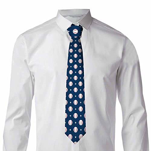Men's Ties Novelty Tie Necktie for Men Teen Boys Multicolor Tie Party Holiday Thanksgiving Christmas - color: Baseball Blue