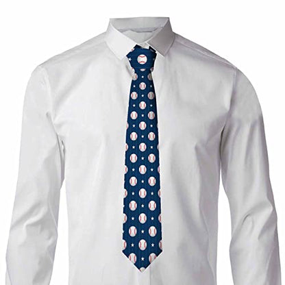 Men's Ties Novelty Tie Necktie for Men Teen Boys Multicolor Tie Party Holiday Thanksgiving Christmas - color: Baseball Blue