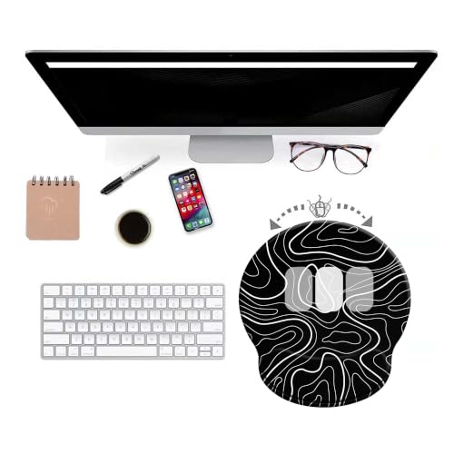 Mouse Pads for Desk, Ergonomic Mouse Pad with Wrist Rest Gaming Mousepad - color: Round-D1