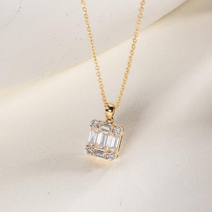 Airmb Cross Necklace for Women Choker 14K Gold/925 Silver Plated Dainty Choker Small Cross Pendant Trendy Cute Cross Charm Delicate Necklace Hypoallergenic Faith Jewelry Religious Gifts for Women - color: Gold-Solitaire CZ