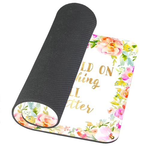 TSSOHU Motivational Quote Just Hold on Tight Everything Will Get Better Mouse Pad Non-Slip Rubber Base Gaming MousePads for Computers Laptop Office, 9.5""x7.9""x0.12"" Inch(240mm x 200mm x 3mm) - color: WMJ127
