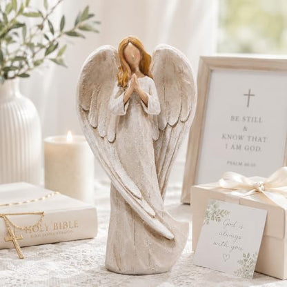 Hodao Praying Angel Figurine, Elegant White - style: praying