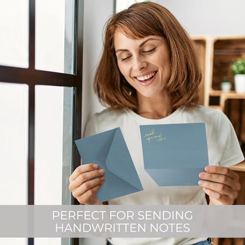 ZICOTO Beautiful Thank You Cards Set of 30 With Envelopes and Stickers - color: Blue