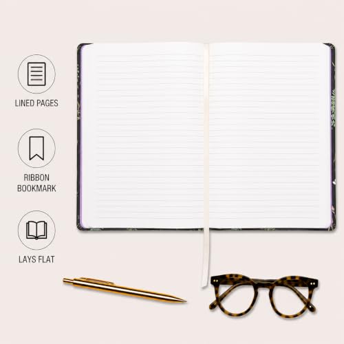 WORLD TRAVELER Large Lined Journal Notebook 256 Ruled White & Ivory Pages - color: Ferns
