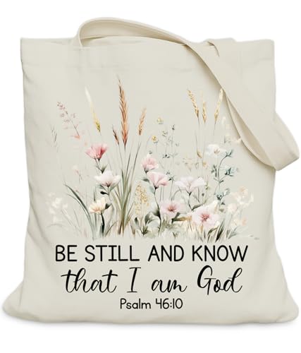 Aesthetic Christian Gifts Tote Bag for Church, Religious Tote Bag for Bible Study, Medium Size with Inner Pocket - color: Apricot