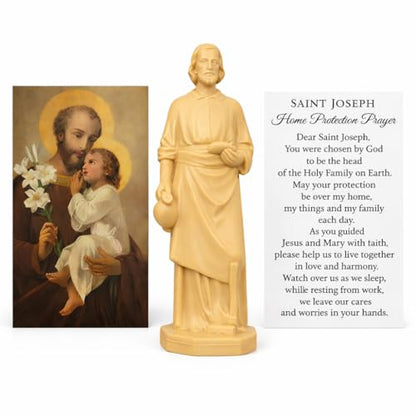 St Joseph Home Protector Statue 4 Inch Moving Holy Prayer Card USA Made
